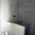 basement bathroom tiled shower