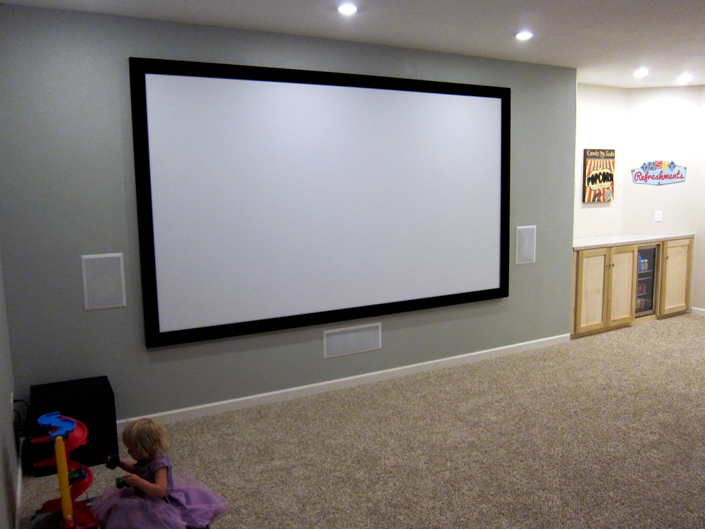 Basement Home Theater Screen Full Size