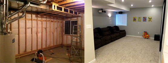Finish Basement Home Theater Before And After Pictures